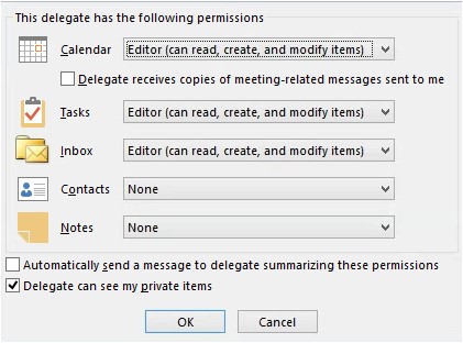 Delegate Mailbox Permissions Screenshot 3